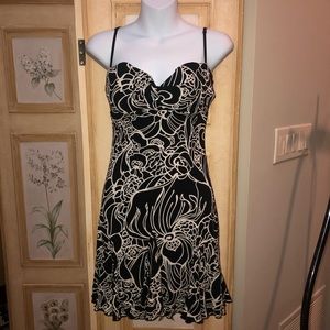 90s bebe LBD Mini Fit and Flare Dress
